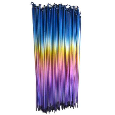USA Spokes titanium spoke - rainbow (blue / gold / purple)