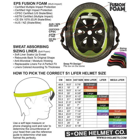 S1 Lifer helmet sizing liner