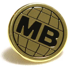 Moto-Bunka Globe logo pin badge