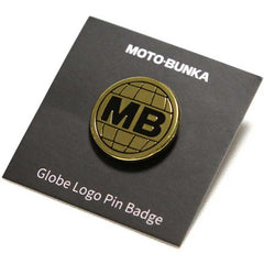 Moto-Bunka Globe logo pin badge