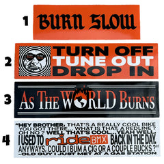 Burn Slow Entertainment bumper sticker