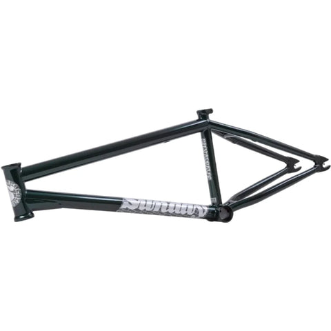 Sunday Silvawave frame - metallic seaweed green w/ brick stickers