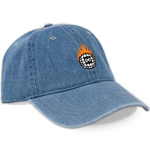 Burn Slow Entertainment Globe Logo denim hat